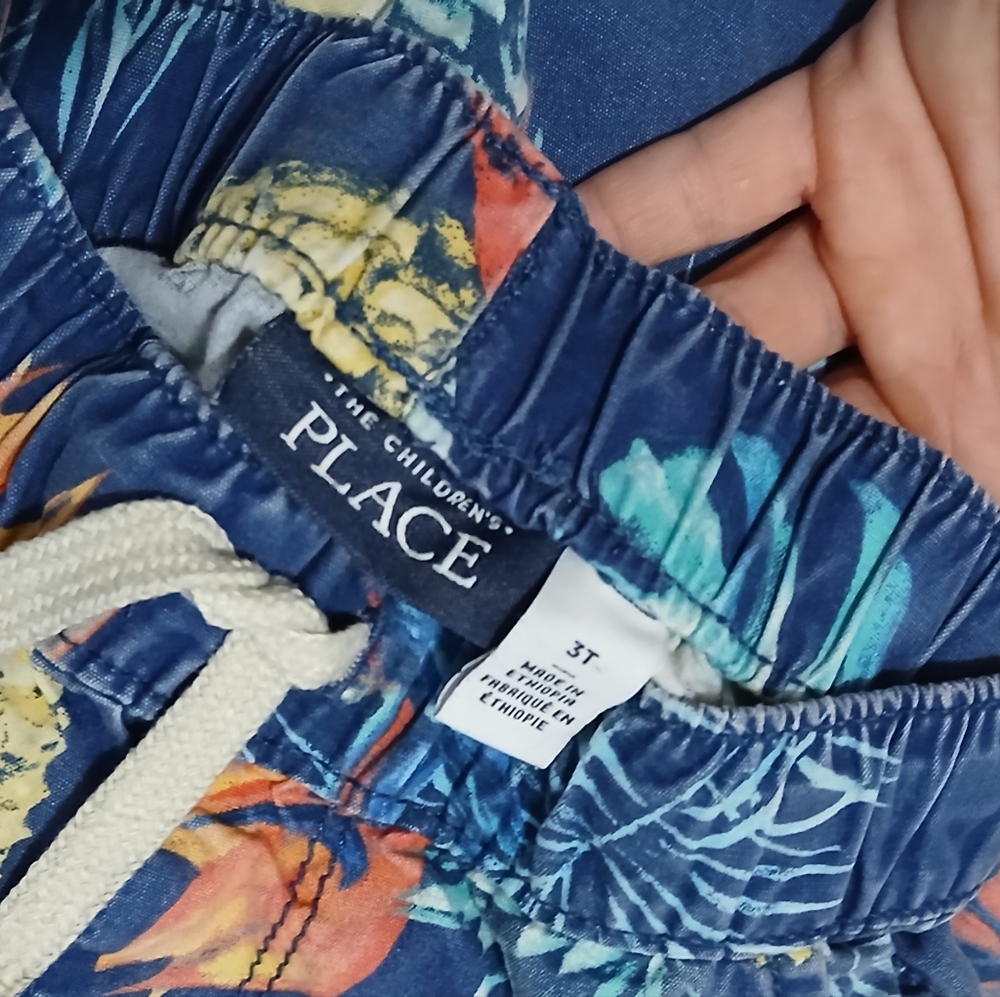 The Children's Place Tropical Print With Parrots And Pineapples Boys 3T Shorts - Picture 3 of 3
